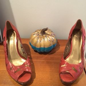 Guess burnt orange heels